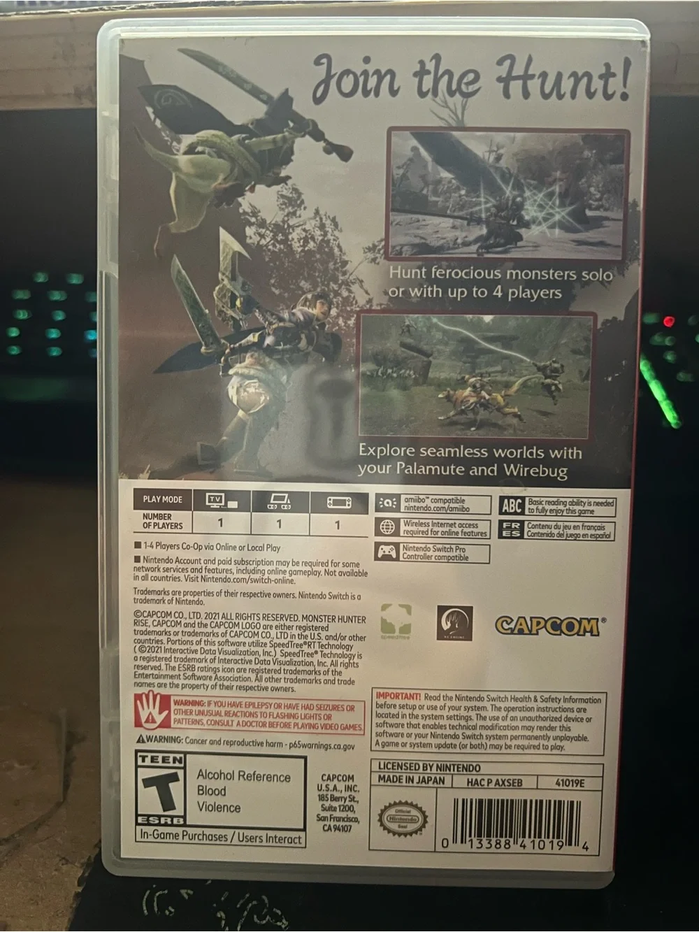 Monster Hunter Rise (Nintendo Switch) - CAPCOM - Black Case
